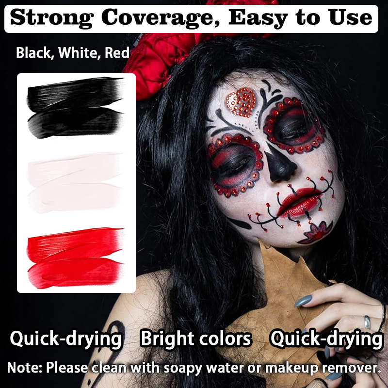 3pcs Black White Red Water‑Bas - Cosplay Prop Paint 评论和价格