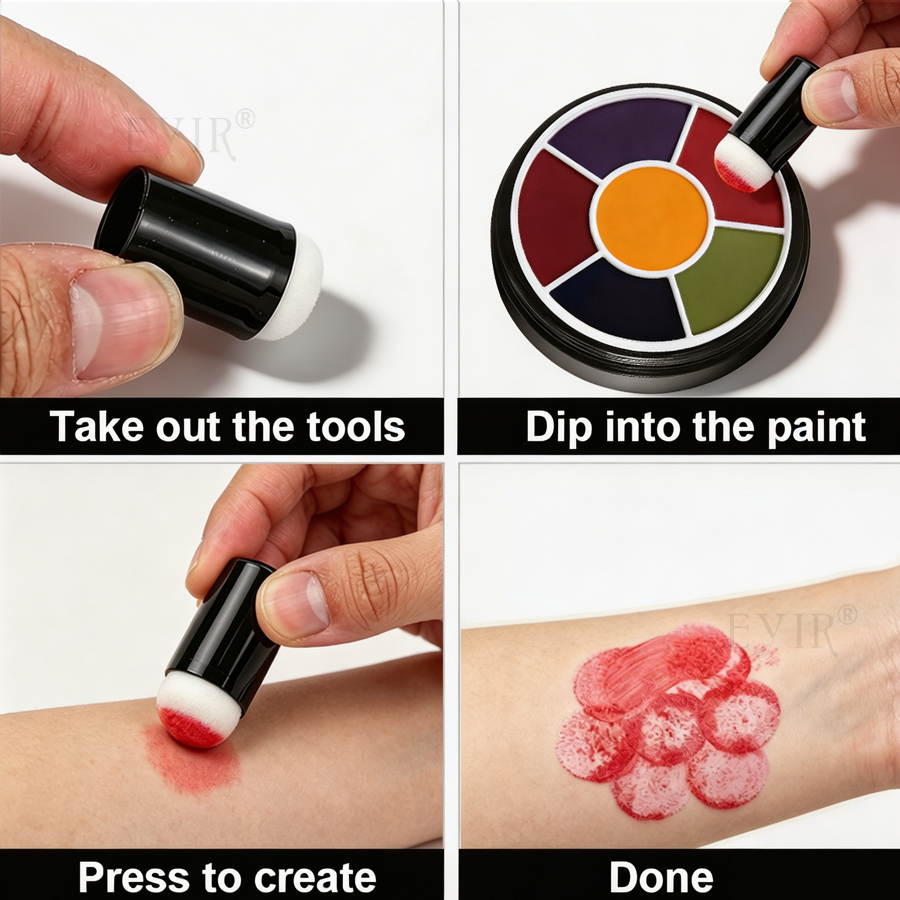 6 Colors Face Body Paint Palet - Cosplay Prop Paint 评论和价格